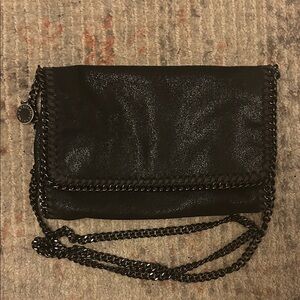 Stella McCartney Falabella crossbody bag black on black hardware